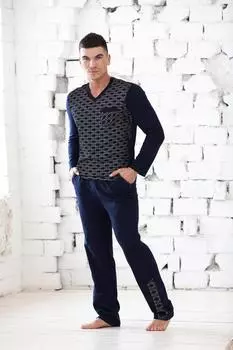 Муж. костюм домашний "Атлант" Темно-синий р. 52