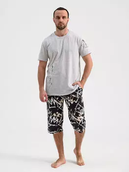 Муж. костюм домашний "Граффити" Серый р. 48