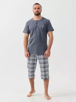 Муж. костюм домашний "Ковбой" Серый р. 58