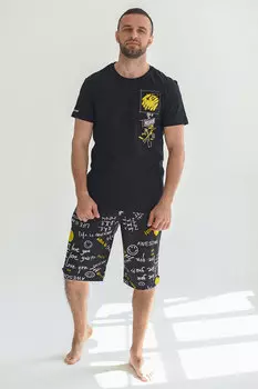 Муж. костюм домашний "Смайл" Черный р. 56