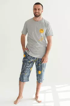 Муж. костюм домашний "Смайл" Серый р. 58