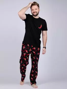 Муж. пижама "Чили" Черный р. 56