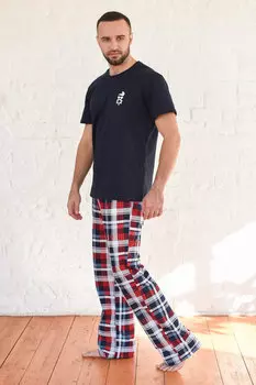 Муж. пижама "Джентльмен" Синий р. 58