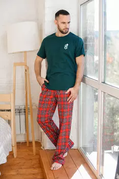 Муж. пижама "Джентльмен" Зеленый р. 58