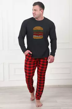 Муж. пижама "Фастфуд" Красный р. 58