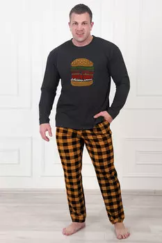 Муж. пижама "Фастфуд" Песочный р. 58