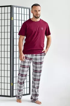Муж. пижама "Комфорт Бордовый" р. 58