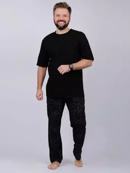 Муж. пижама "Крайт" Черный р. 50