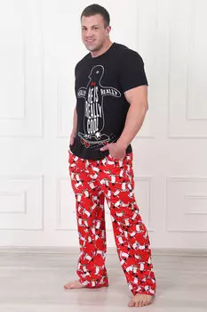 Муж. пижама "Пингвин" Бордовый р. 54
