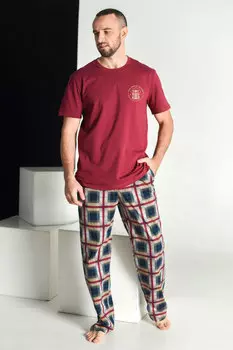 Муж. пижама "Пижон" Бордовый р. 48
