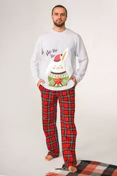 Муж. пижама "Подарок" Серый р. 46