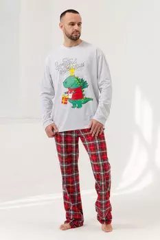 Муж. пижама "Подарок" Серый р. 48
