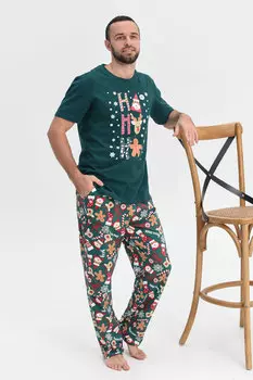 Муж. пижама "Пряник" Изумрудный р. 52