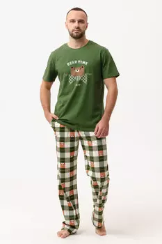 Муж. пижама "Вечеринка" Зеленый р. 48