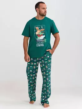 Муж. пижама "Все будет!" Изумрудный р. 48