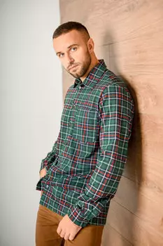 Муж. рубашка "Стиль" Зеленый р. 56