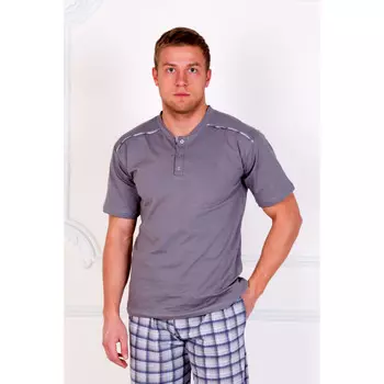 Мужской костюм "Клетка" Серый, размер 60