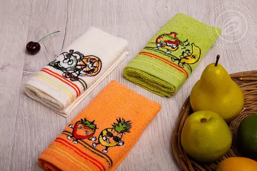 Набор полотенец "Фрукты" Разноцветный р. 30х50