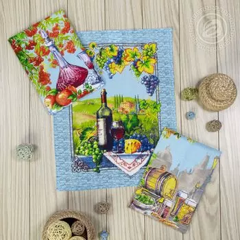 Набор полотенец "Провинция" Голубой р. 45х60