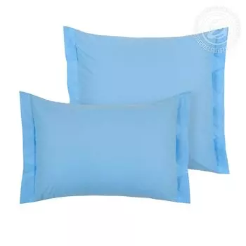 Наволочки с ушками "DE LUXE" Голубой р. 50х70