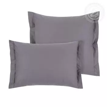 Наволочки с ушками "DE LUXE" Серебро р. 50х70