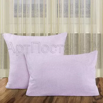 Наволочки "Трикотажные Клетка Розовый" р. 70х70