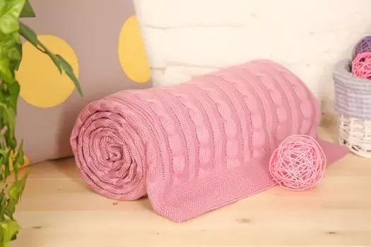 Плед "Коса" Брусника р. 180х200