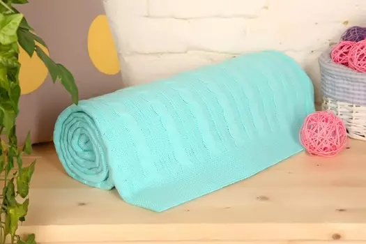 Плед "Коса" Салатовый р. 150х200