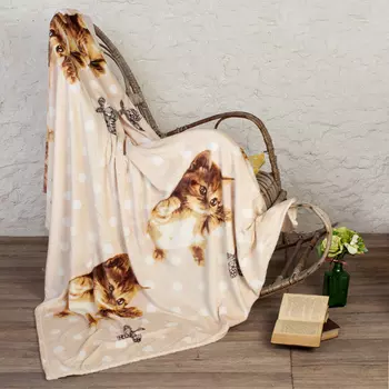 Плед "Котята" Бежевый р. 180х200