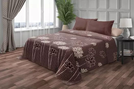 Плед "Лотос" Коричневый р. 150х200