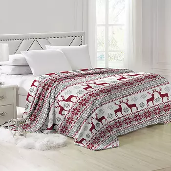 Плед "Новогодний" Красный р. 150х200