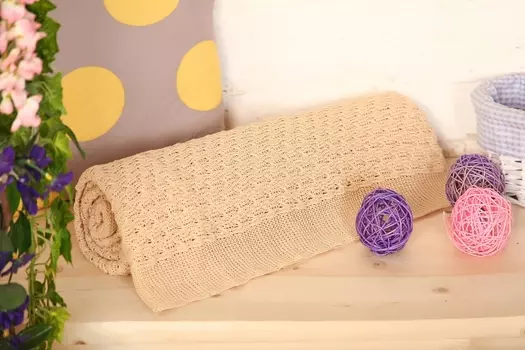 Плед "Паутинка" Бежевый р. 180х200