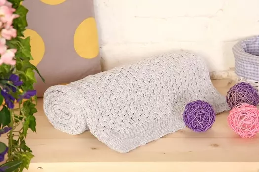 Плед "Паутинка" Серый р. 200х220