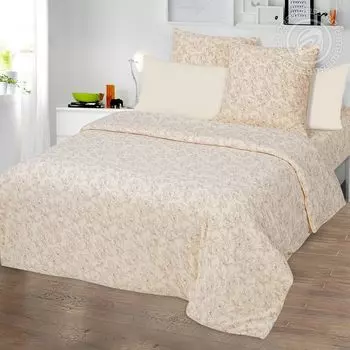 Пододеяльник "Цветы" Бежевый р. Евро