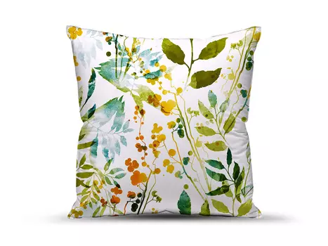 Подушка "Ботаника" Белый р. 40х40