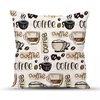 Подушка "Чашка кофе" Бежевый р. 40х40