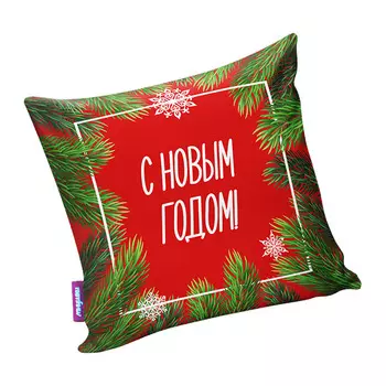 Подушка "Елочка с Новым годом" Красный р. 29х29