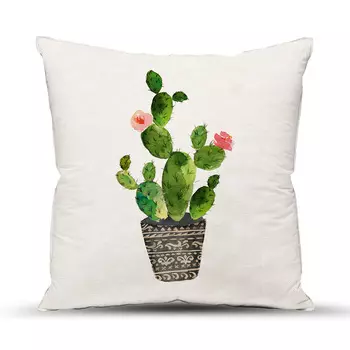 Подушка "Кактус" Бежевый р. 40х40