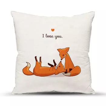 Подушка "Лисички Белый" р. 40х40