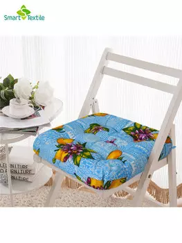 Подушка на стул "Лимоны" Голубой р. 40х40