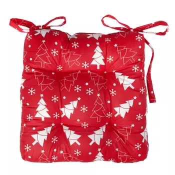 Подушка на стул "Новый год" Красный р. 40х40