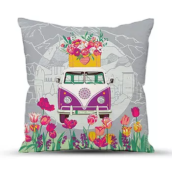 Подушка "Презент автобус Серый" р. 40х40