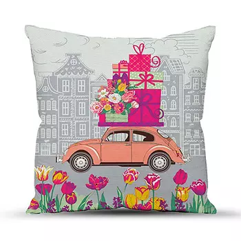 Подушка "Презент машина Серый" р. 40х40