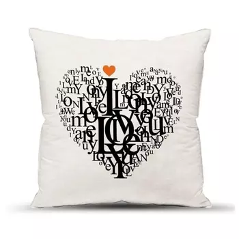 Подушка "Сердце" Белый р. 40х40