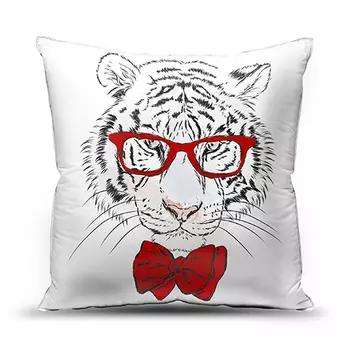 Подушка "Тигр джентльмен Белый" р. 40х40