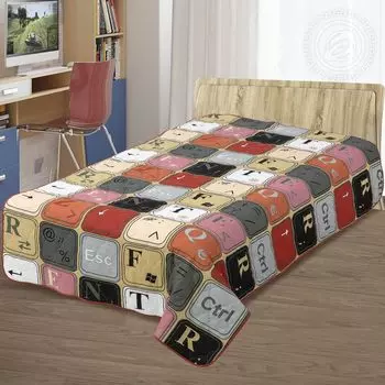 Покрывало "Клавиатура" Коричневый р. 150х215