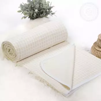 Покрывало "Клетка" Бежевый р. 100х140