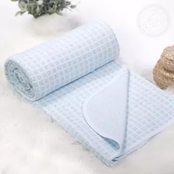 Покрывало "Клетка" Голубой р. 140х200