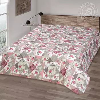 Покрывало "Лоскутная мозаика" Розовый р. 215х240