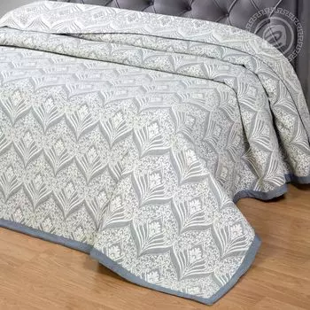 Покрывало "Сады востока" Сине-серый р. 180х235